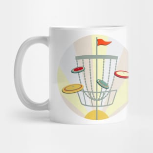 Disc Golf Basket Sunset Mug